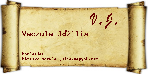 Vaczula Júlia névjegykártya